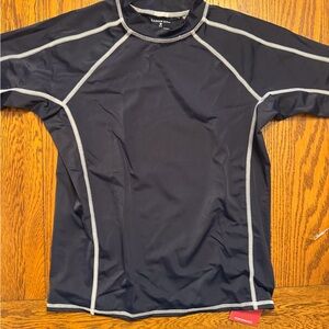NWT Lands End boys navy blue rash guard